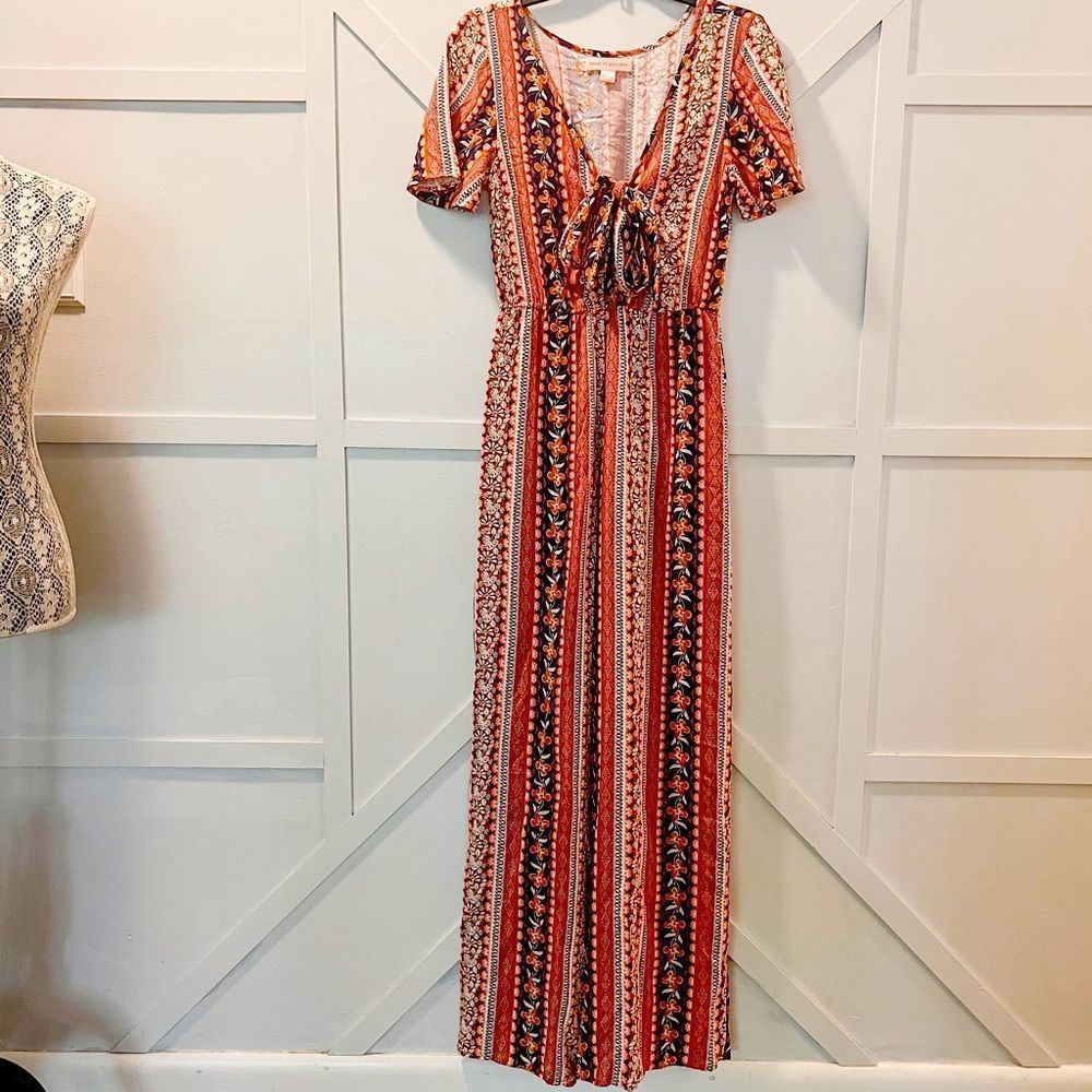 Band of Gypsies floral striped jumpsuit / romper Size Small.